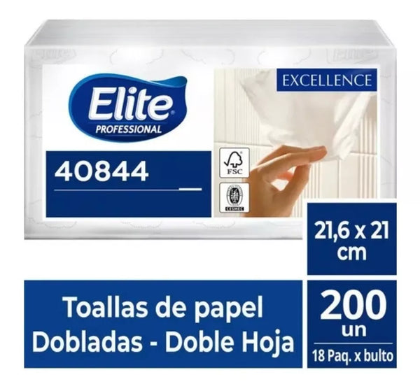 TOALLA INTERFOLIADA DOBLE HOJA (18 PAQUETES X 200 UNIDADES)