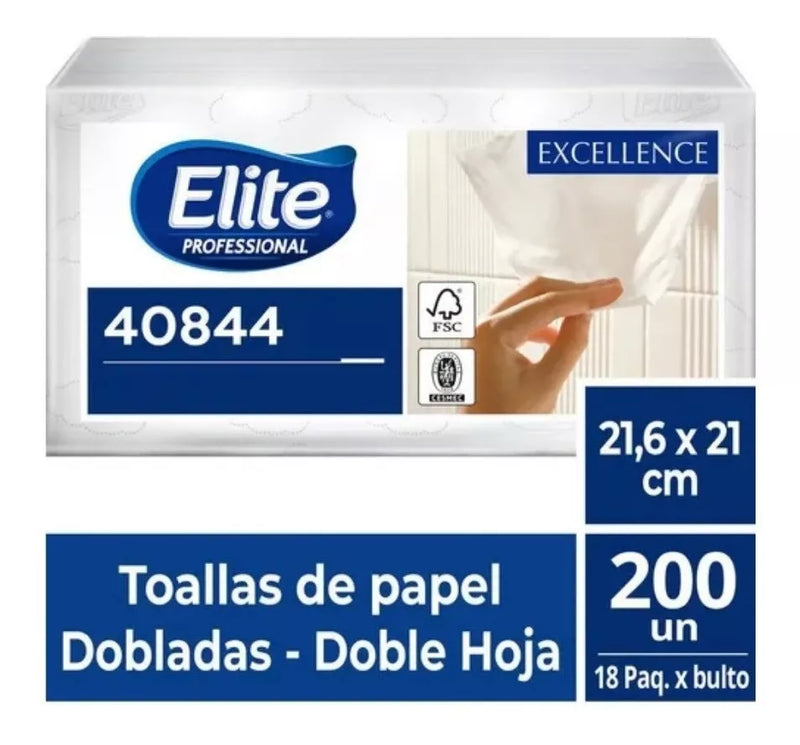 TOALLA INTERFOLIADA DOBLE HOJA (18 PAQUETES X 200 UNIDADES)
