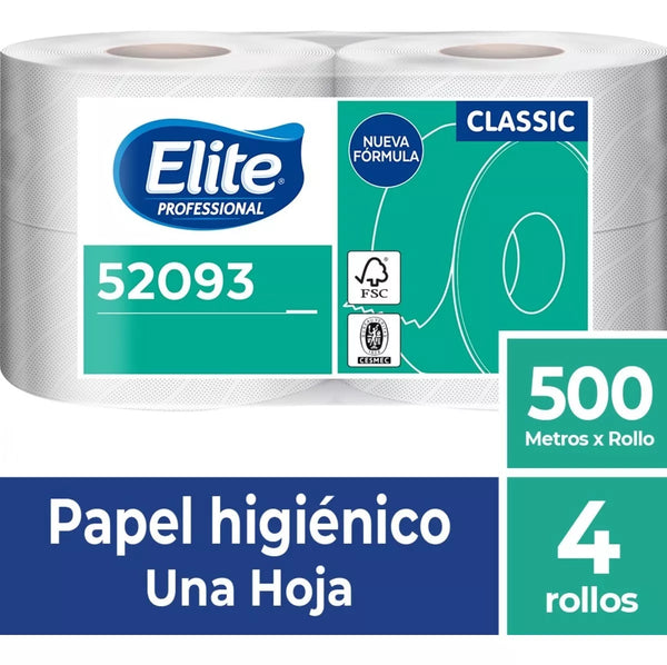 PAPEL HIGIÉNICO CLASSIC ELITE (500 METROS X 4 ROLLOS)