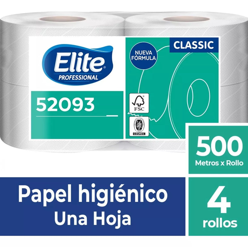 PAPEL HIGIÉNICO CLASSIC ELITE (500 METROS X 4 ROLLOS)